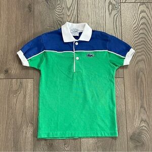 Vintage IZOD Lacoste Kids Size 10 Blue Green Polo Shirt
